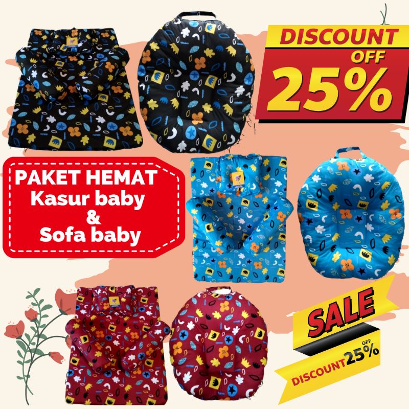 Kasur bayi / kasur baby/ sofa baby/ sofa bayi/ paket hemat 2 in 1 kasur matras&amp;sofa baby multifungsi / set selimbut&amp;samping polos baby