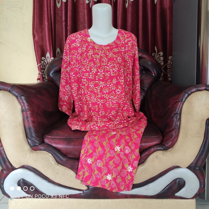 Daster Stelan Dewasa Batik Luza Tangan 3/4 Celana Panjang / Daster Luza murah / Daster Luza Spk Dws