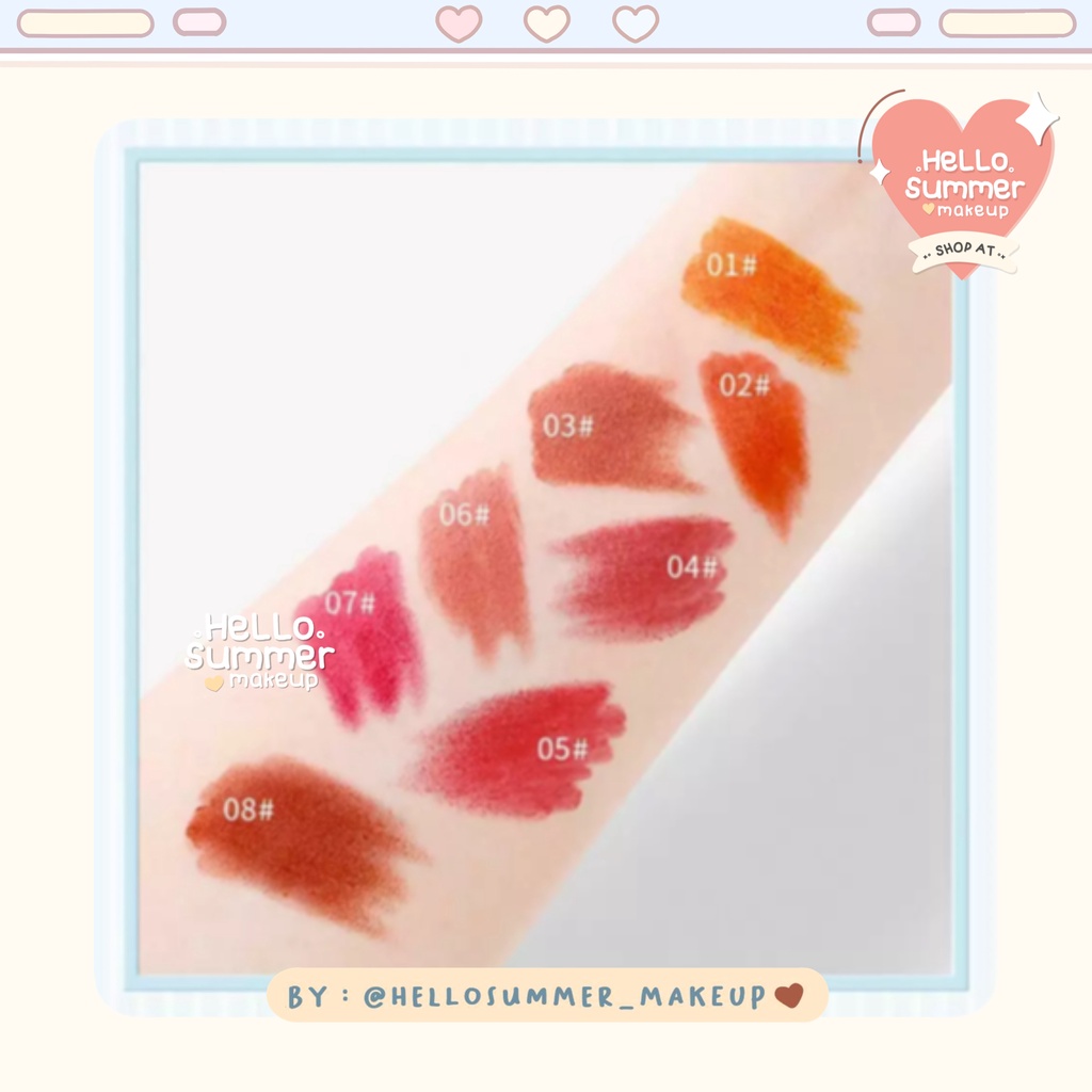 𝐌𝐀𝐓𝐓𝐄 𝐋𝐈𝐏𝐒𝐓𝐈𝐂𝐊 - Derol Little Monster Capsule Mini Matte Lipstick 8 Color Set Longlasting Waterproof Cute Design