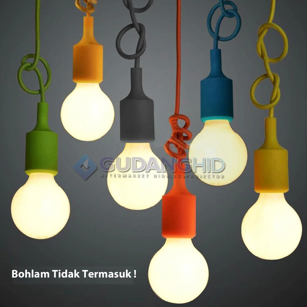 Fiting Lampu Gantung Edison E27 Fitting Gantung Lampu Pijar Filamen Rumah Cafe Silikon