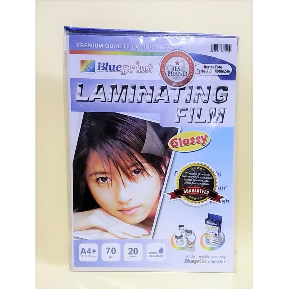 

BLUEPRINT LAMINATING GLOSSY FILM BP GFA455 BP GLOSSY LAMINATING A4 70M