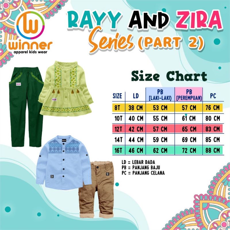 Setelan anak laki-laki dan perempuan set rayy and zira junior series winner size jumbo set kemko tunik rayy zira part 2 koko kemko winner