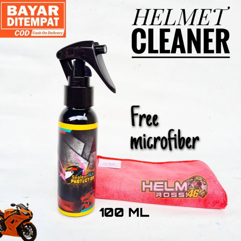 PEMBERSIH HELM MOTOR DAN MOBIL DENGAN EFEK DAUN TALAS || CLEANER HELMET BONUS LAP MICROFIBER COATING