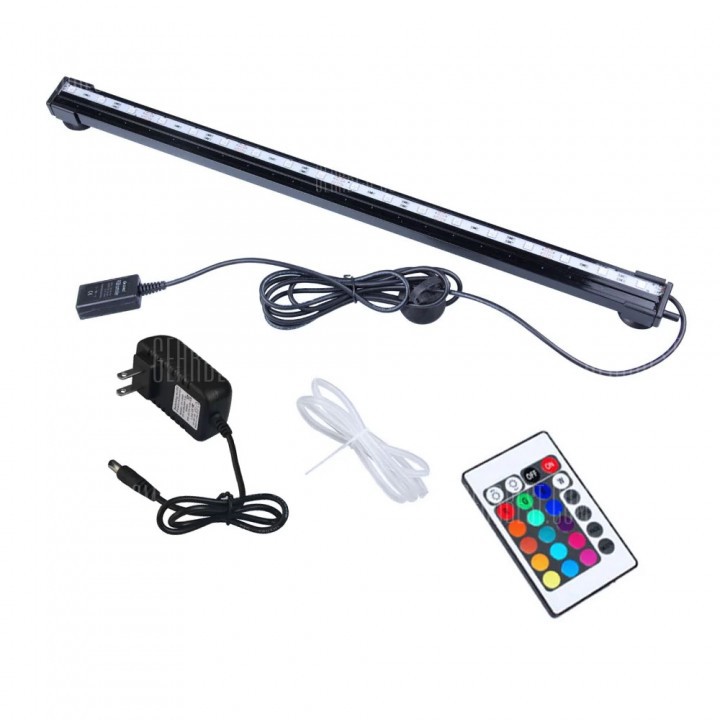 LED Aquarium Submersible Air Bubble Remote Control 47 cm AC 100-240V