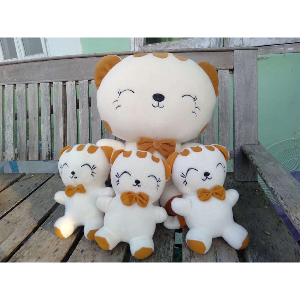 [BISA COD] BONEKA KUCING BERANAK 3 INDUK 45CM