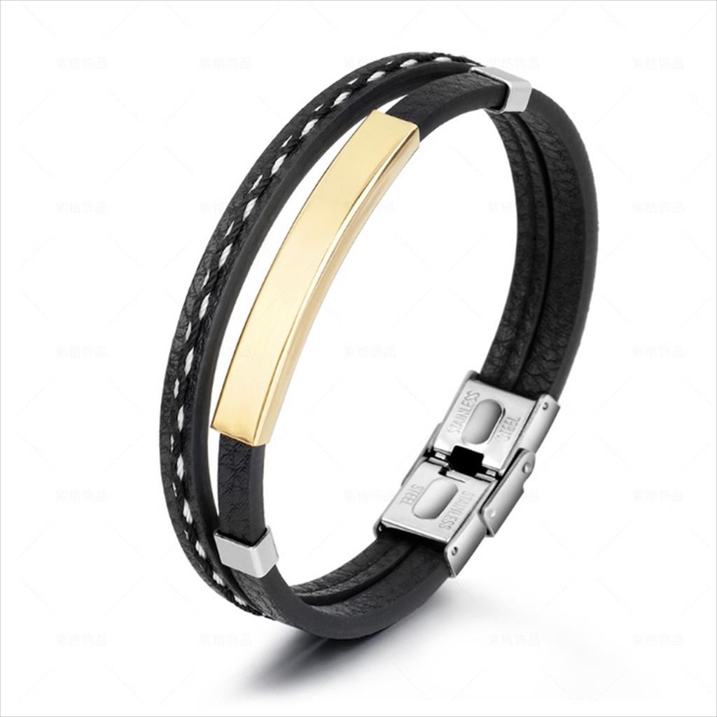 Gelang Kulit Pria Skmei Stainless Original Ukuran 18.5 / 20 CM 65416