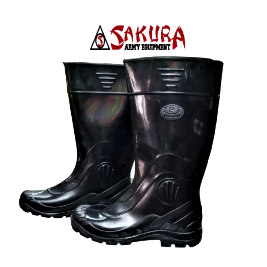 Sepatu Boots Proyek PICCO Karet Hitam Anti Air