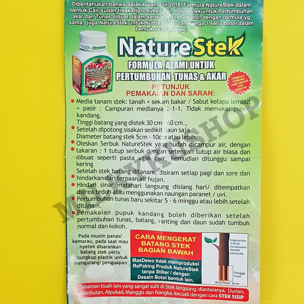 NATURE STEK SERBUK 100 GRAM KEMASAN PABRIK HORMON AKAR TUNAS