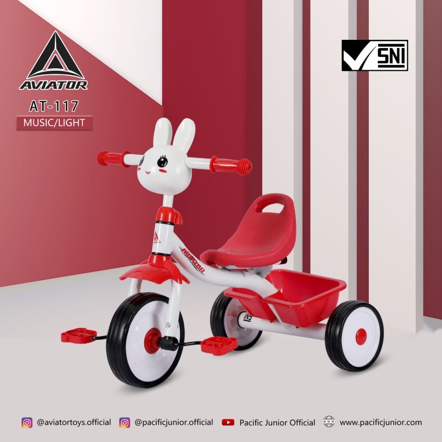 TRICYCLE AVIATOR AT 117 AT117 MUSIK LAMPU SEPEDA ANAK RODA 3 TIGA