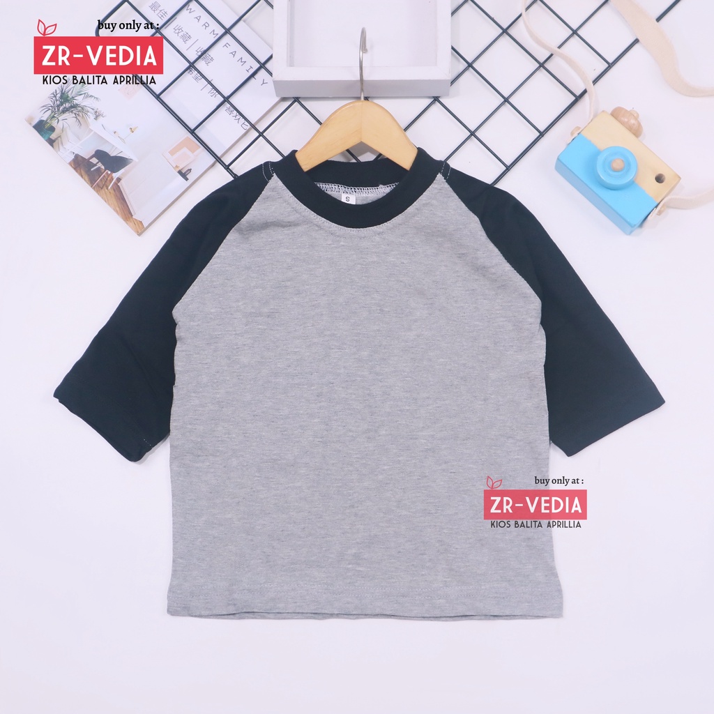 Kaos Reglan Polos uk 4-5 Tahun / Baju Laki Perempuan Polos Atasan Lengan Panjang Adem Raglan Murah