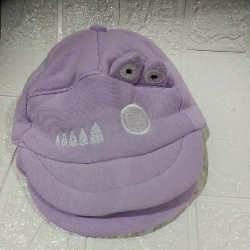 LYSASHOP - Topi Anak Bayi Lucu Motif Kucing/Topi Kupluk Bayi-Trendy Ungu