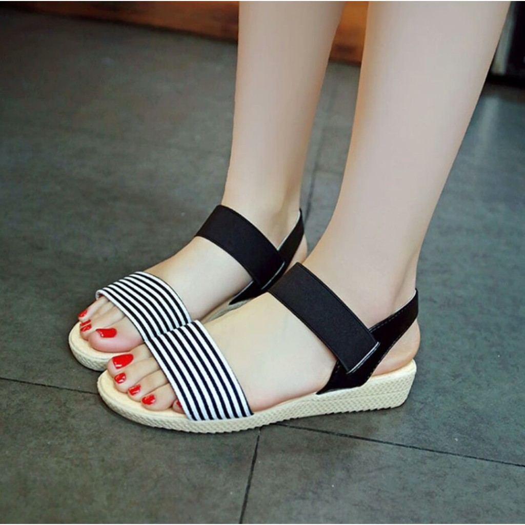 Yuki_mode MR27 sandal wanita salur  elegan new desain 2023