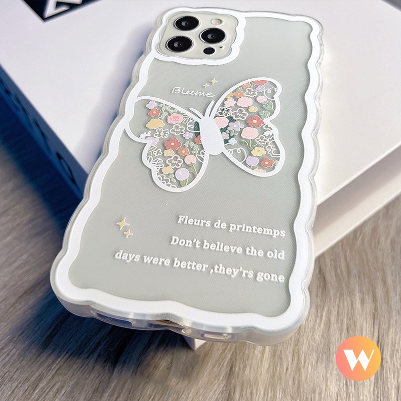 Soft Case Tpu Motif Bunga Kupu-Kupu Untuk iPhone 7 8 Plus SE X XS Max XR 11 Pro Max 12 12 Pro 13 Pro Max 6 6S Plus Butterfly