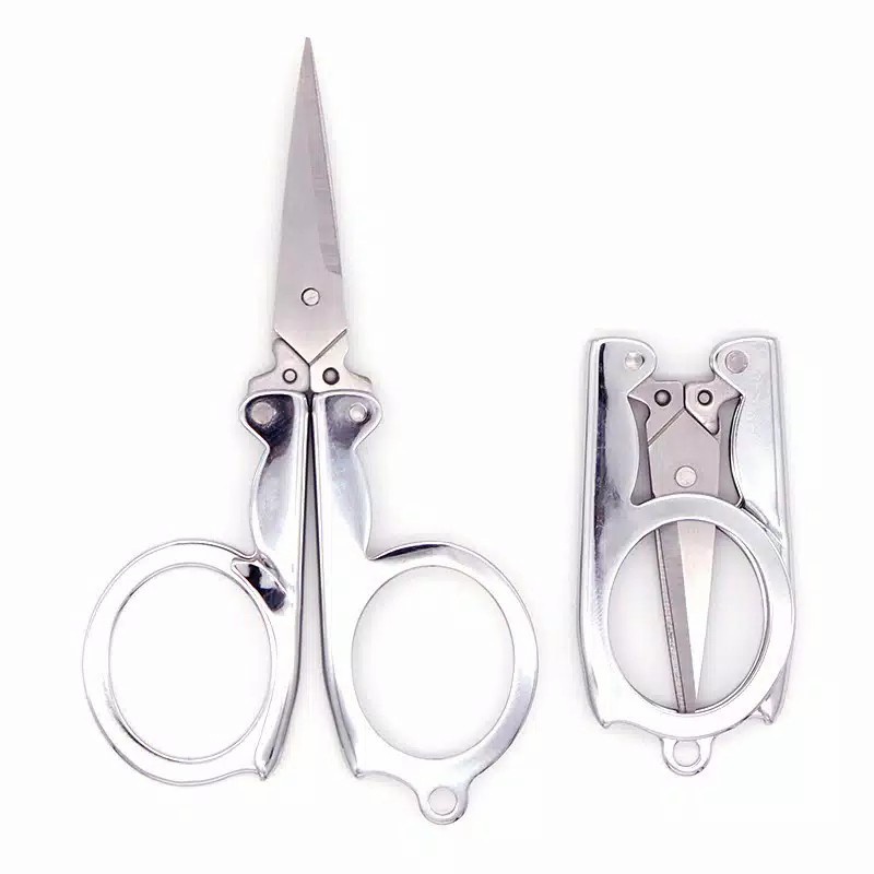 

Gunting Lipat Mini Stainless Souvenir Gunting Kecil Lipat Travel Scissor