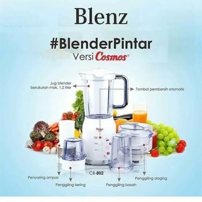 Blender Listrik BLENZ 4in1 Cosmos Goblet Plastik CB-802