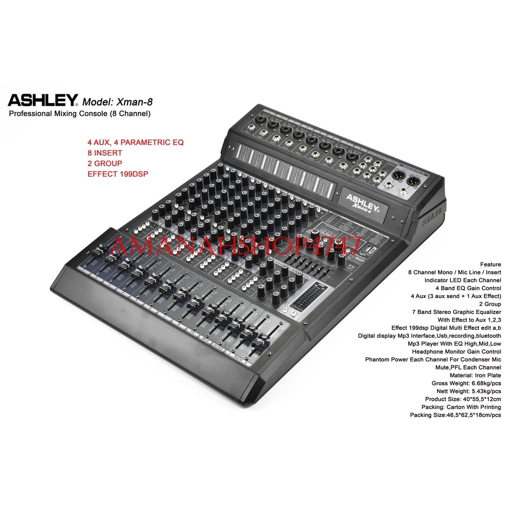 MIXER ASHLEY XMAN-8 MIXER ASHLEY XMAN8 MIXER ASHLEY XMAN 8 ORIGINAL NEW VERSION