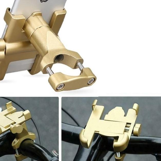 ✩ HOLDER HP SETANG Full Metal Sepeda Motor Phone Holder Universal Stang POZNER Ω
