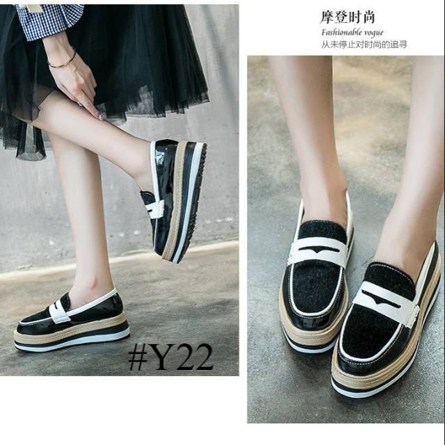 Sepatu Wedges Wanita Impor Korea Y22