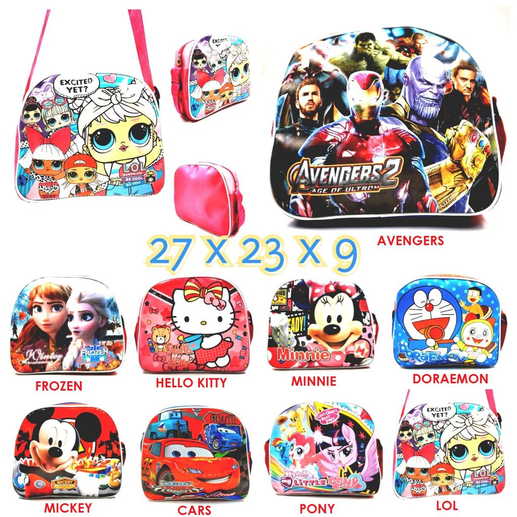 PA TAS ANAK ( SOUVENIR ULANG TAHUN ) SLEMPANG SELEMPANG KARAKTER LOL AVENGERS UKURAN MEDIUM TA047