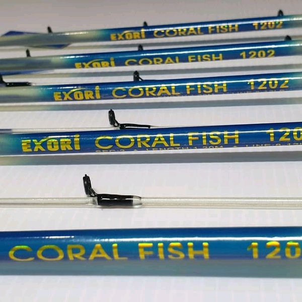 Joran pancing ikan dan udang fiber solid EXORI CORAL FISH 120 CM