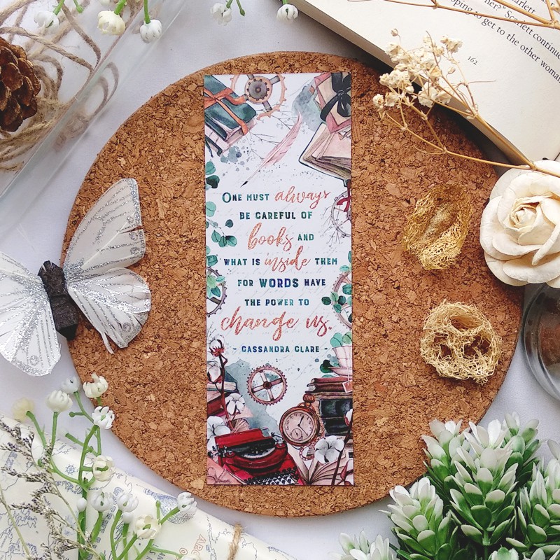 

Be careful of books - Cassandra Clare - bookmark / postcard / print