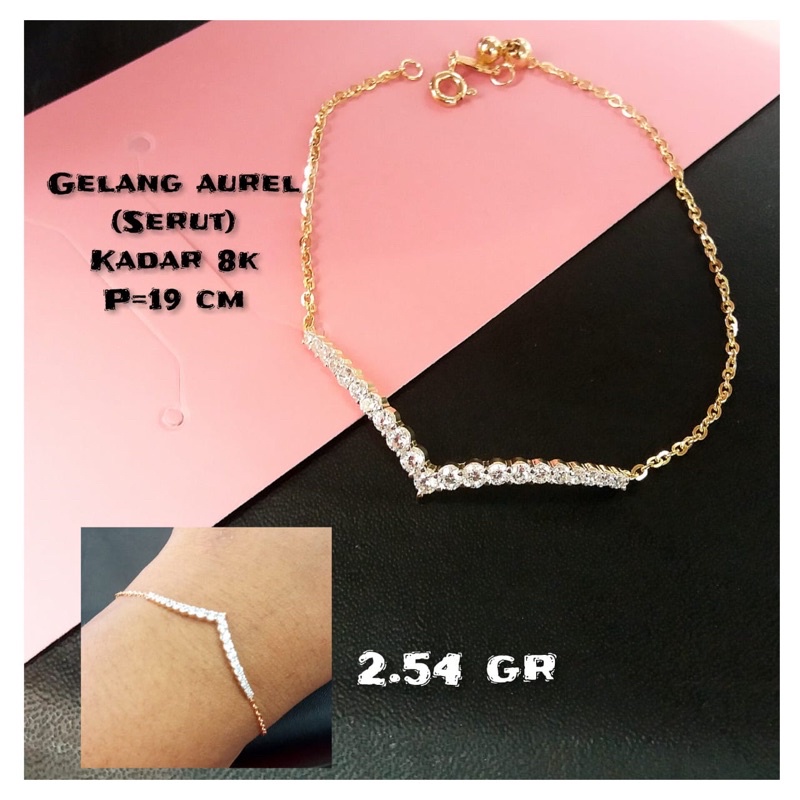 GELANG AUREL RANTAI KADAR 375/8K SERUT