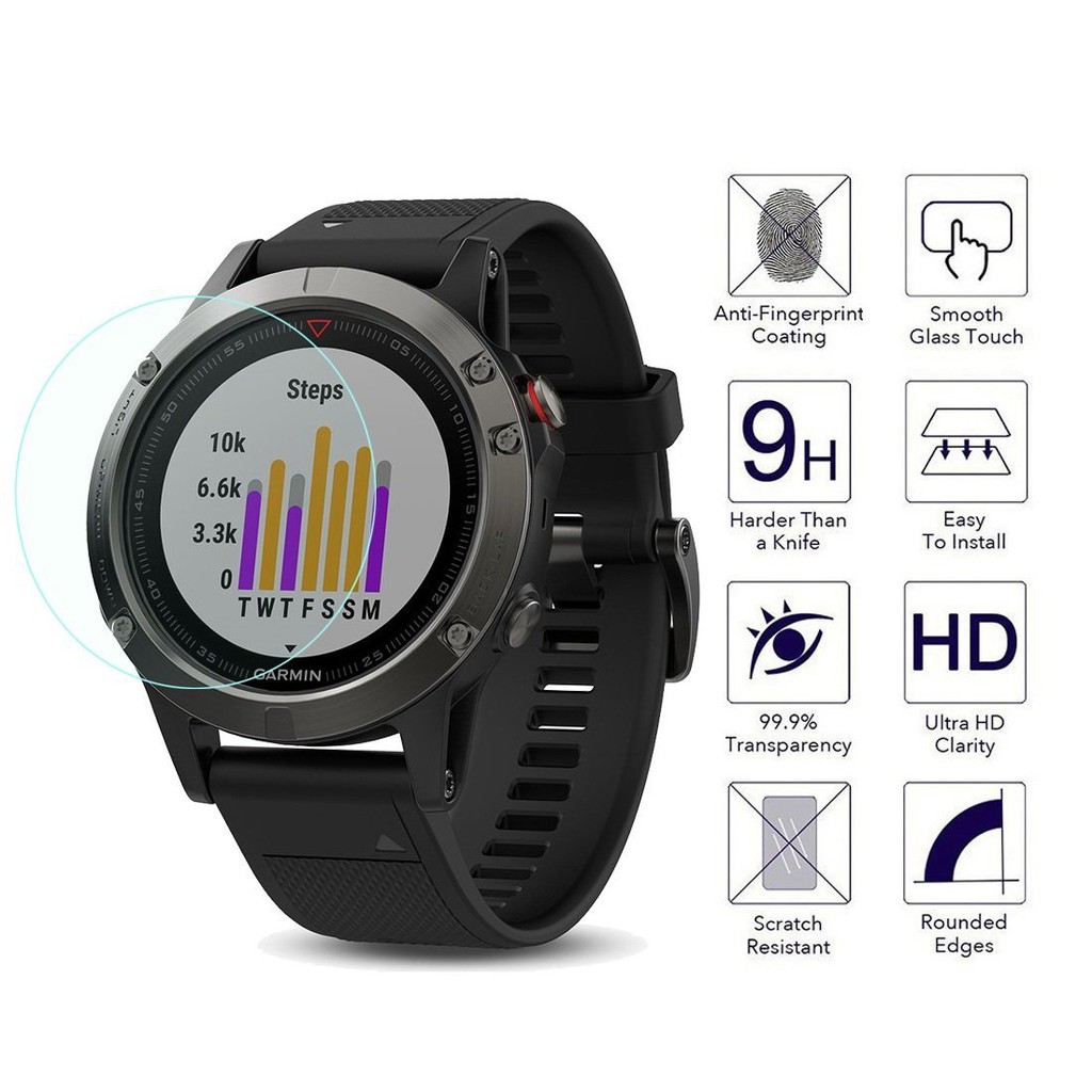 Anti Gores Tempered Glass Super Presisi untuk Garmin Fenix 5