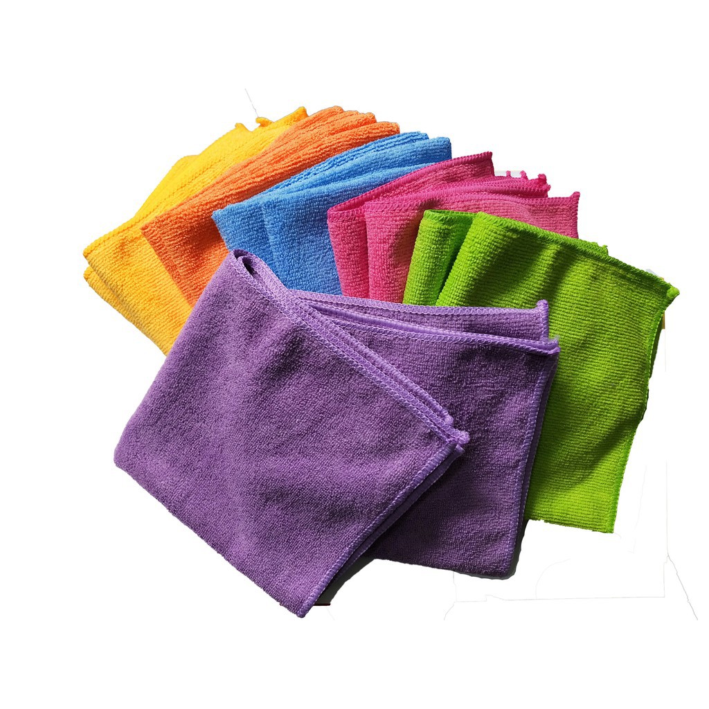 Kain Lap / Kain Lap Microfiber / Kain Lap Mobil / Kain Lap Cleaning Cloth Microfiber 35Cm x 35Cm 1 Pack isi 12 Pcs