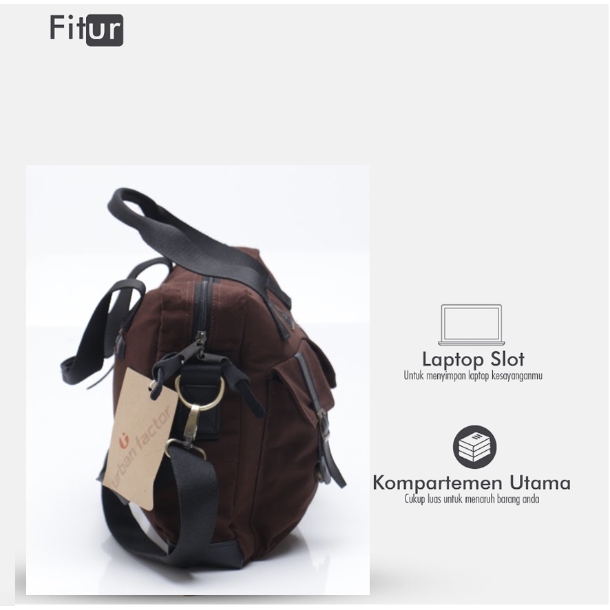 BUSY BROWN |ManNeedMe x URBAN| Tas Selempang Pria Tas Laptop Tas Jinjing ORIGINAL