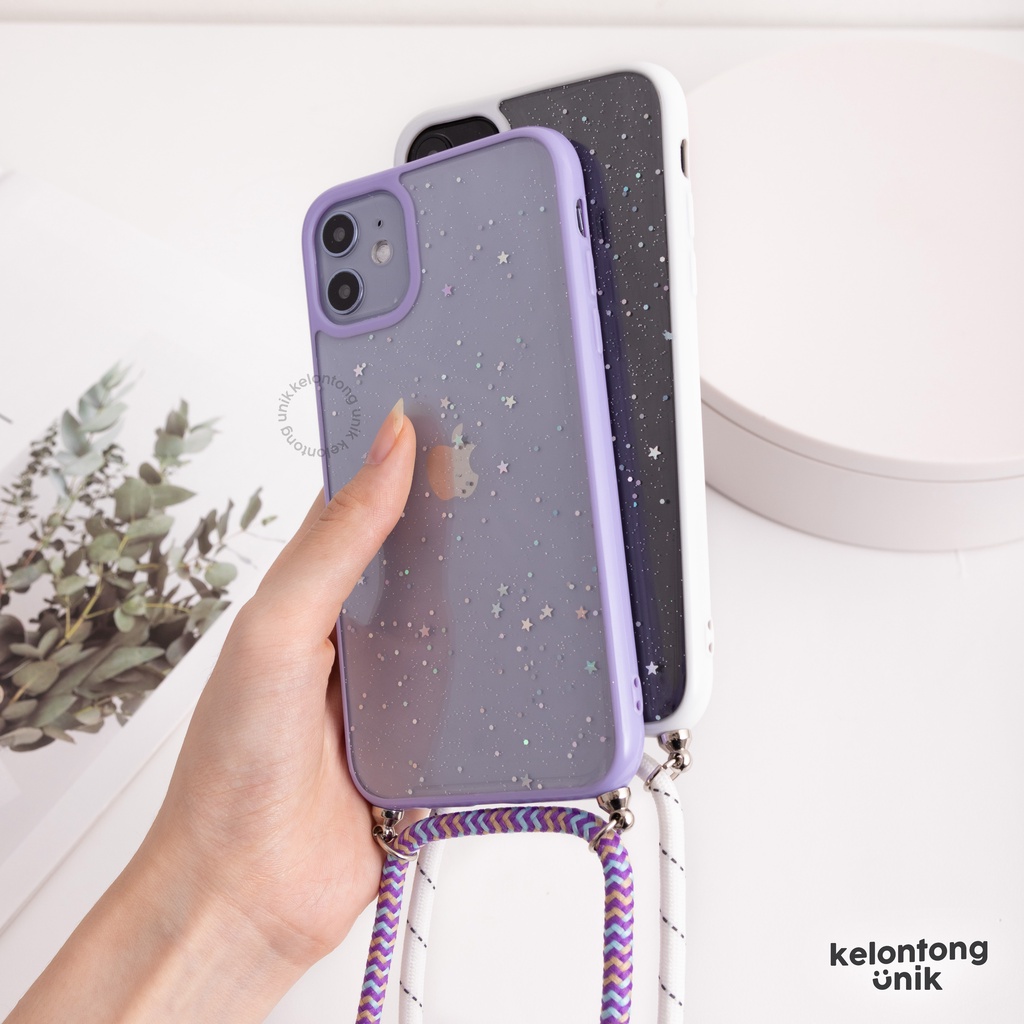 (Seri 2) For iPhone - Star Light Glitter Lanyard Case/ Sling Case Tali