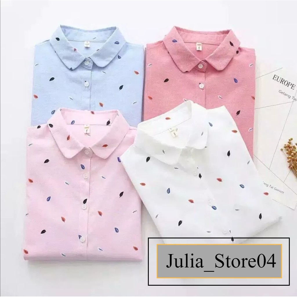 Model baju wanita dewasa terbaru 2021 lengan panjang DAUN/baju blouse wanita/kemeja wanita kekinian/