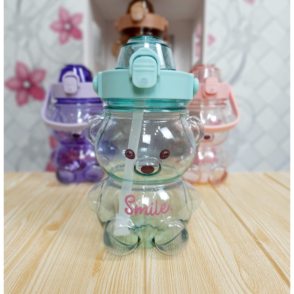 BAYAR DITEMPAT Botol Minum 1 Liter JUMBO Karakter Anak Lucu Beruang botol minum Aneka Warna TERMURAH COD