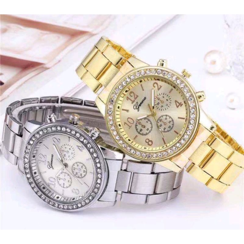 Jam Tangan Diamond Stainless Wanita Modern Model Terbaru