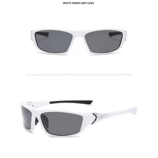 Kacamata Sepeda Gowes Polarized Bicycle Glasses Outdoor Sports Kacamata Frame Putih D120