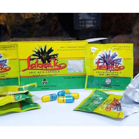 Kapsul Labaik Original Obat Asam Urat Pegal Linu isi 12 sachet