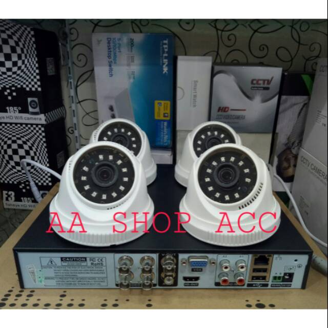 PAKET CCTV 1SET 4KAMERA TURBO HDTVI 1.3MEGAPIXEL LENGKAP TINGGAL PASANG