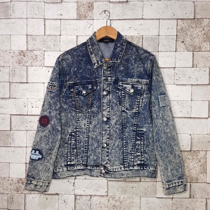 Jaket Trucker Denim Washed FOREVER 21 Size fit to M