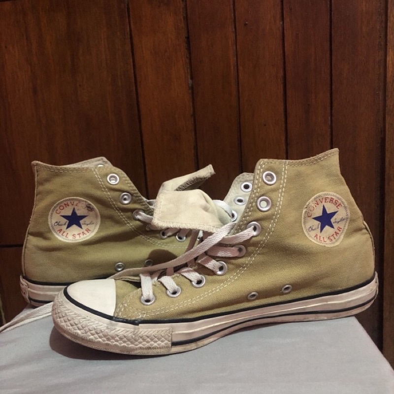 Preloved Sepatu Original Converse All Star High 70s Green Army Size 7 UK No Box