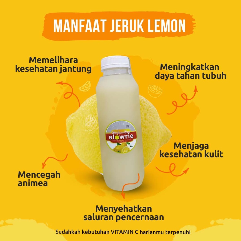 

Elowrie Sari Jeruk Lemon 500 ml / Sari Lemon Murni / Original Sari Jeruk Lemon 100%