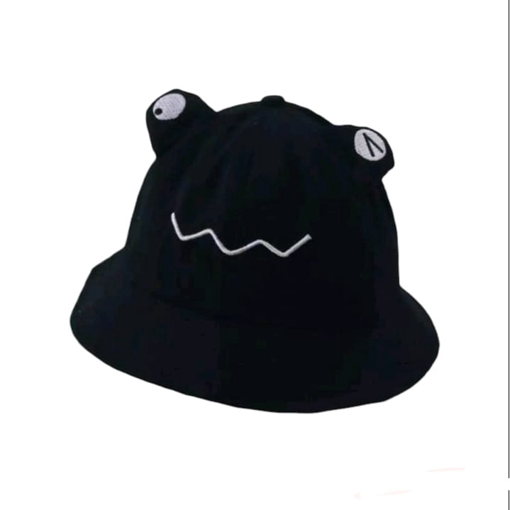 Topi Anak Bucket laki Laki Motif Frog Bucket Hat Cowok Cewek - Cowok Motif Kodok Lucu Topi Bucket Hat Pelindung Matahari Model Kekinian Anti Panas Nyaman Dipakai