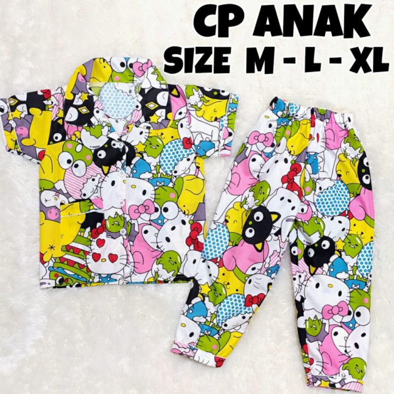 Trijaya . piyama cp anak murah karakter polkadot baju tidur anak 1-5 tahun part 1