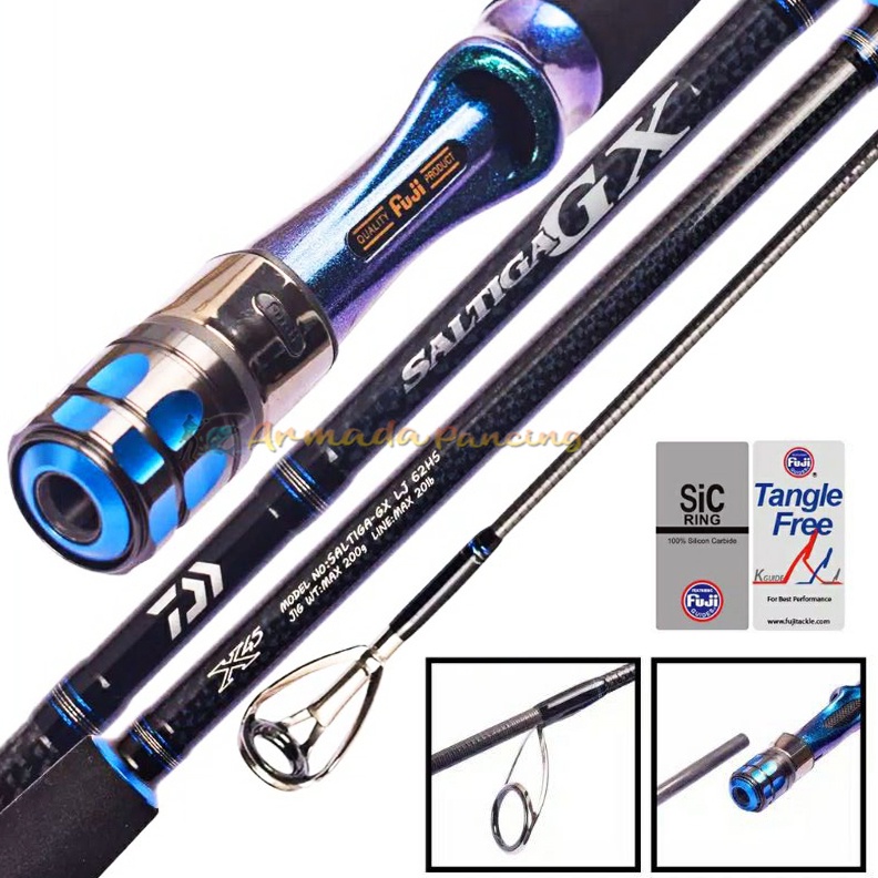 Joran Jigging Daiwa SALTIGA GX LJ 62HS | 62MHS | Light Jigging | Full Fuji