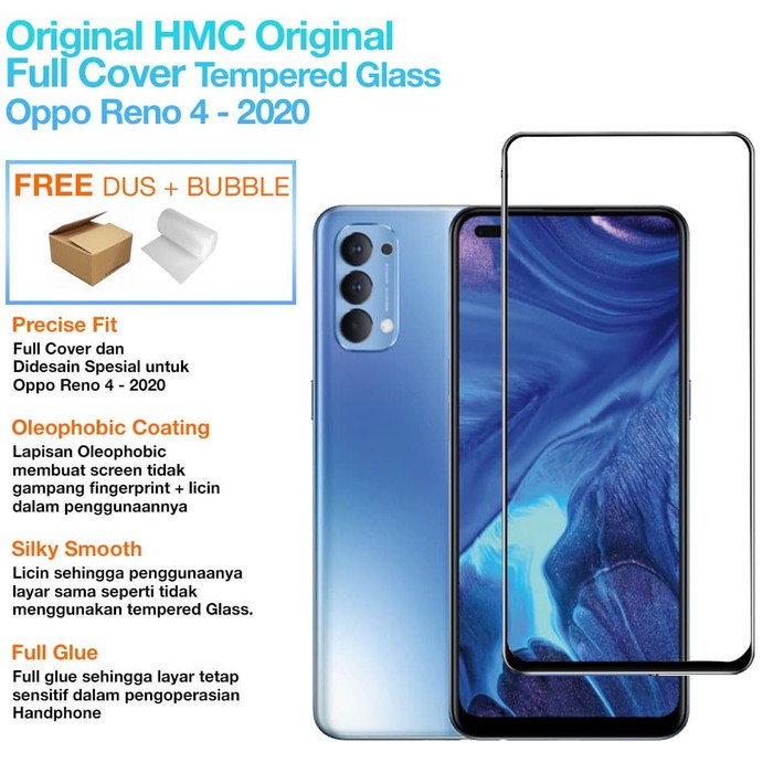 Tempered Glass Colour OPPO RENO 4/RENO 3/A91 Premium Quality