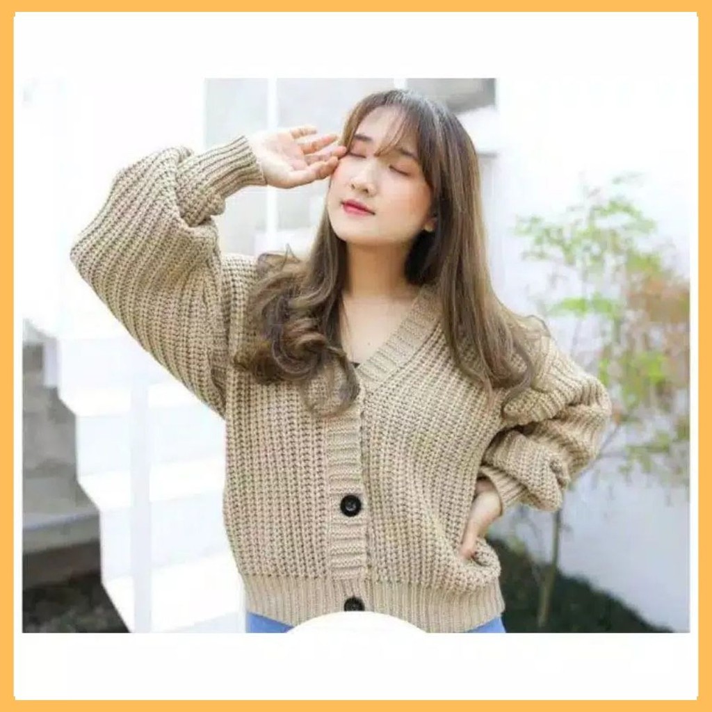 CROP CARDY 7 GET PREMIUM / KARDIGAN RAJUT TEBAL / RAJUT CROP OVERSIZE / CARDIGAN RAJUT WANITA / CARDIGAN RAJUT KOREA / WOLLY CARDY / ELENA CARDY