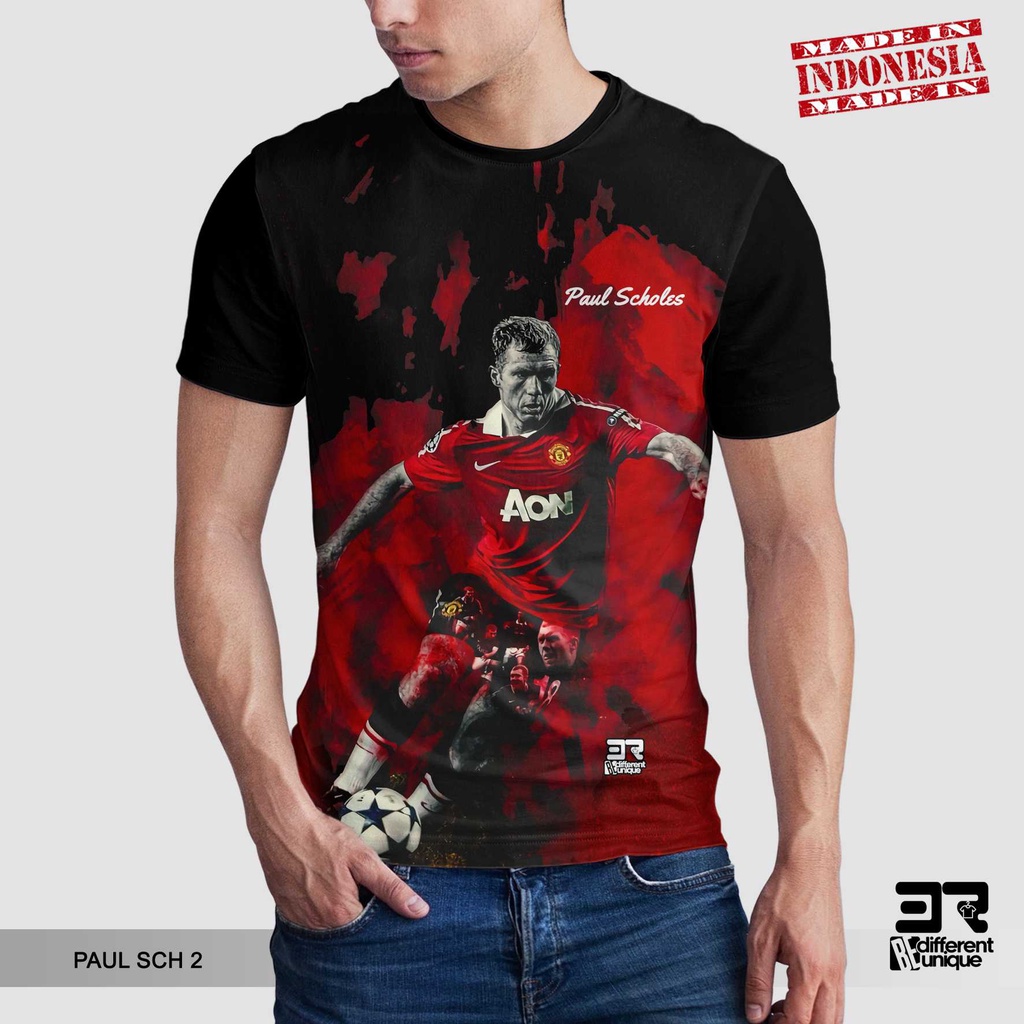 [ COD ] KAOS PRINTING GAMBAR TEAM SEPAKBOLA MANCHESTER UNITED PAUL SCHOLES - BAJU SEPAK BOLA DISTRO 