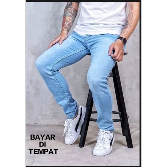 CELANA JEANS PENSIL PRIA TERBARU-CELANA JEANS KEKINIAN PRIA-CELANA PANJANG PRIA