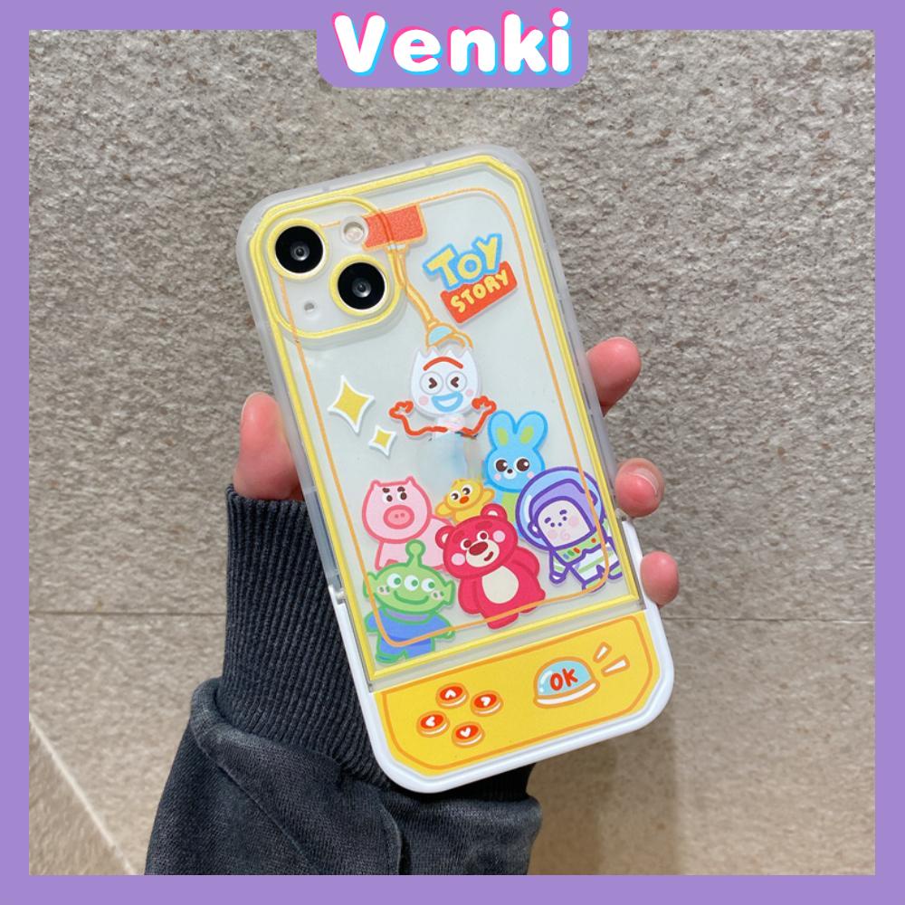 iPhone Case Silicone Soft Case Clear Case Folding Stand Airbag Shockproof Protection Camera Claw Machine Cartoon Cute Compatible For iPhone 11 13 Pro Max 12 Pro Max 7Plus xr