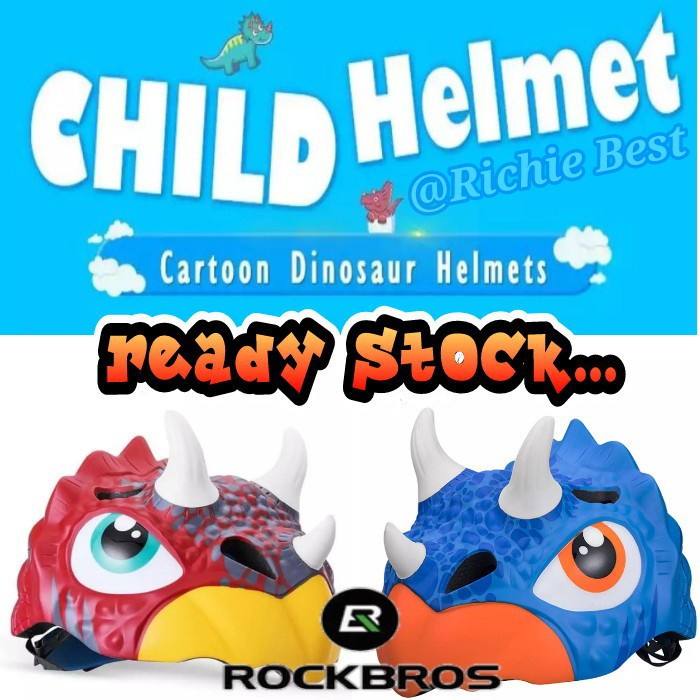 HELM SEPEDA ANAK ROCKBROS /HELM ANAK ROCKBROS DINOSAURUS