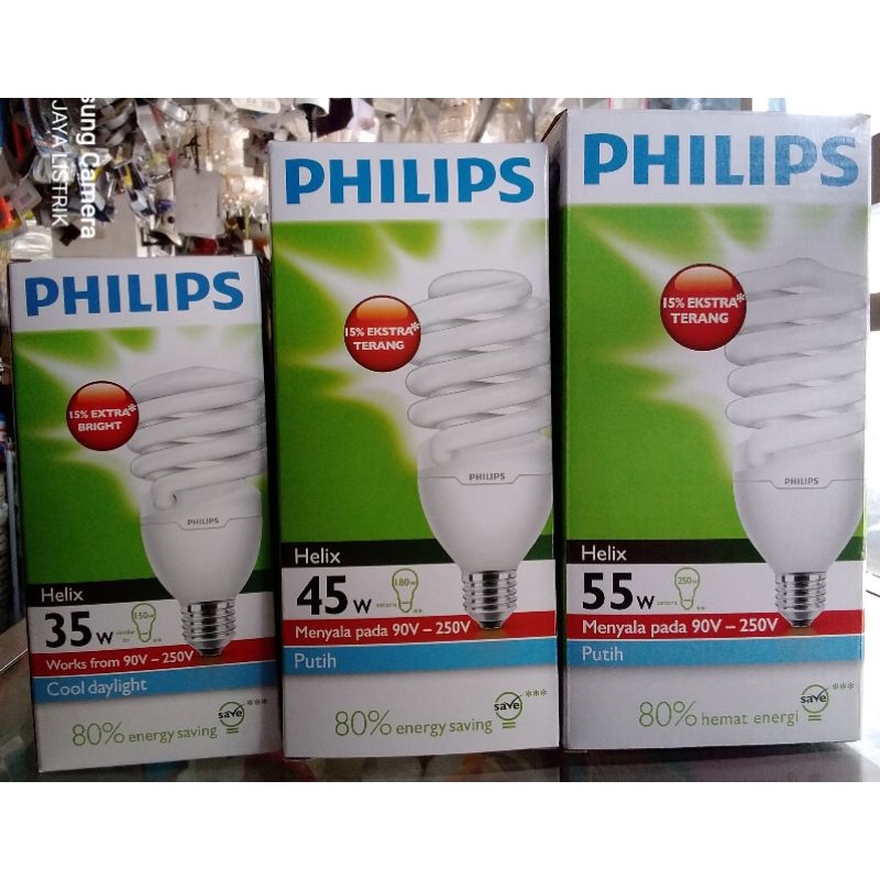 Lampu Philips Helix/Philips Spiral/Philips Tornado Helix 35W/45W/55W