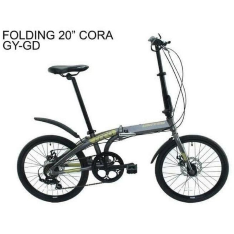 SEPEDA LIPAT 20 FOLDING UNITED CORA 20 INCI ALLOY CAKRAM 7 SPEED ORIGINAL
